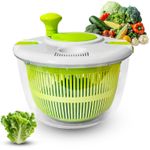 Salad Spinner, Vegetable and Fruit Washing Dryer, Lettuce Spinner – 5L Large Capacity, Green, Easy to Use and Clean