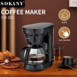 Sokany Hot Sale 650W 750ml Coffee Maker/Coffee Machine 6 Cup, With Glass Carafe And Drip Stop Mechanism To Avoid Spillage And Dishwasher Safe, For Drip Coffee And Expresso Black