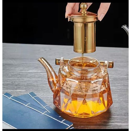 Heat resistant Glass Teapot with Strainer infuser