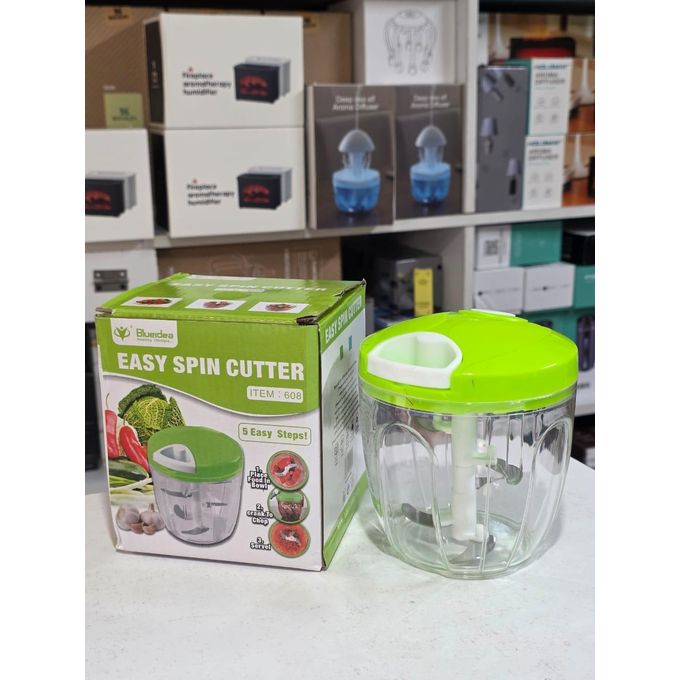 Manual Spin Cutter Food Chopper Easy Pull Vegetable Fruit Processor Garlic Onion Salad Salsa Pesto 450ml Durable Convenient Quick Meal Prep Kitchen Essential