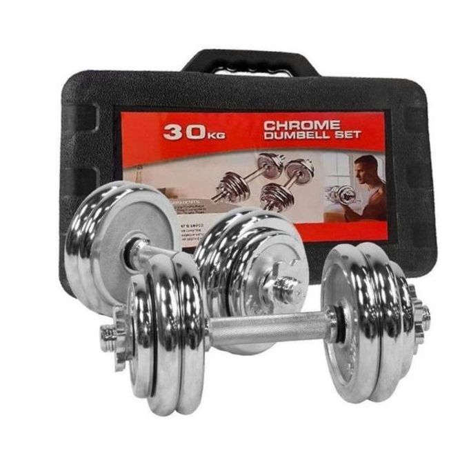 30KG ADJUSTABLE DUMBELL TO BARBELL WEIGHT SET WITH CONNECTOR