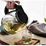 CrystalBrew™ Borosilicate Glass Tea Decanter – Sleek Black Edition