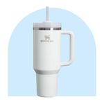 Staedtler Stanely cup tumbler40oz -white plain stainless steel with straw