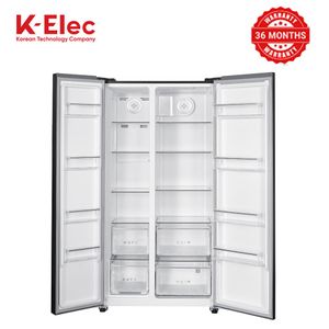 K-Elec 532 Litres Side-By-Side Total No Frost Fridge Refrigerator With Ice Cube Tray - Black | Model KR86-SS-NFS-KBI | 36 Months Warranty + Free Fridge Guard