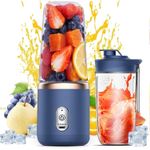 Personal Blender for Shakes &amp; Smoothies, 400ml – 2 To-Go Portable Cups &amp; Lids, Easy Clean, High-Speed Mixer for Juices, Kitchen, Baby Food – Powerful Motor, Safe Double Tap