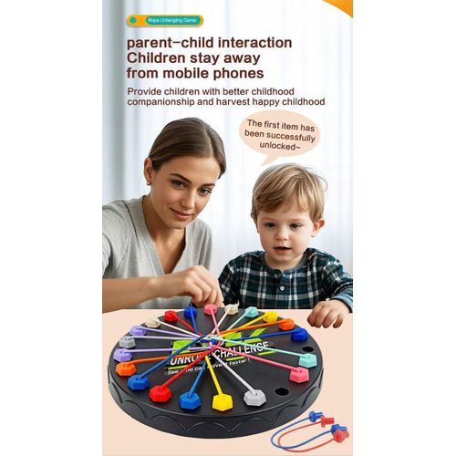 Board Games,Puzzle Toy, Stimulates Intelligence Parent-Child Interactive Toy Parent-Child Rope Untangling Game - Fun, Interactive Puzzle Game to Promote Family Bonding and Cognitive Development