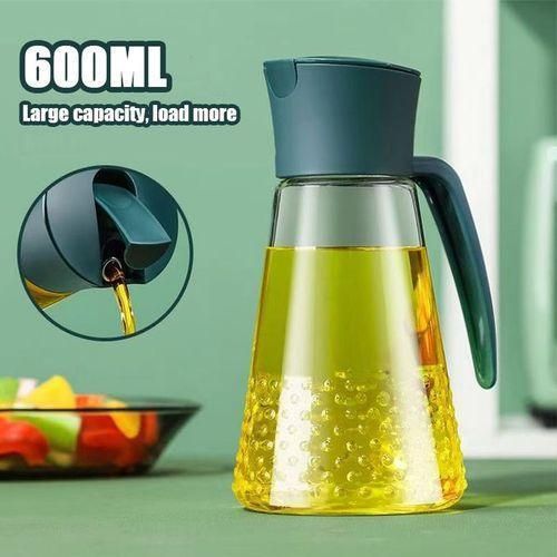 630ML Automatic Flip Cap Auto Refill Glass Soy Sauce Bottle