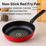 addigoes 28cm Crystal Diamond Non-Stick Frying Pan - Multi-Functional Kitchen Cookware with Easy-Clean Coating, Compatible with Gas &amp; Induction Stoves