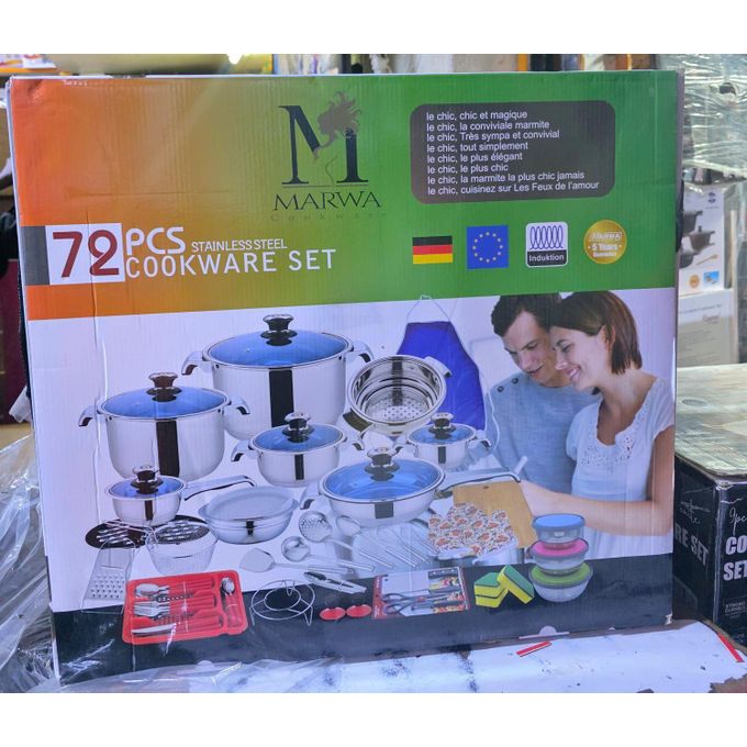 MARWA Complete Kitchen Cookware Sets – 30-Piece & 72-Piece