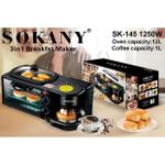 Sokany  4-in-1 Breakfast Maker – Oven, Coffee Maker &amp; Frying Pan (1250W, 12L)