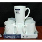 Luminarc 6PCs Set White New Morning Ceramic Cups For Tea/ Coffee