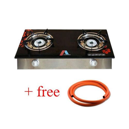 Amaze 2 Burners Glass Cooker Gas Stove+free Hose Pipe