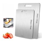 2 stainless steel cutting boards, high quality double sided cutting board