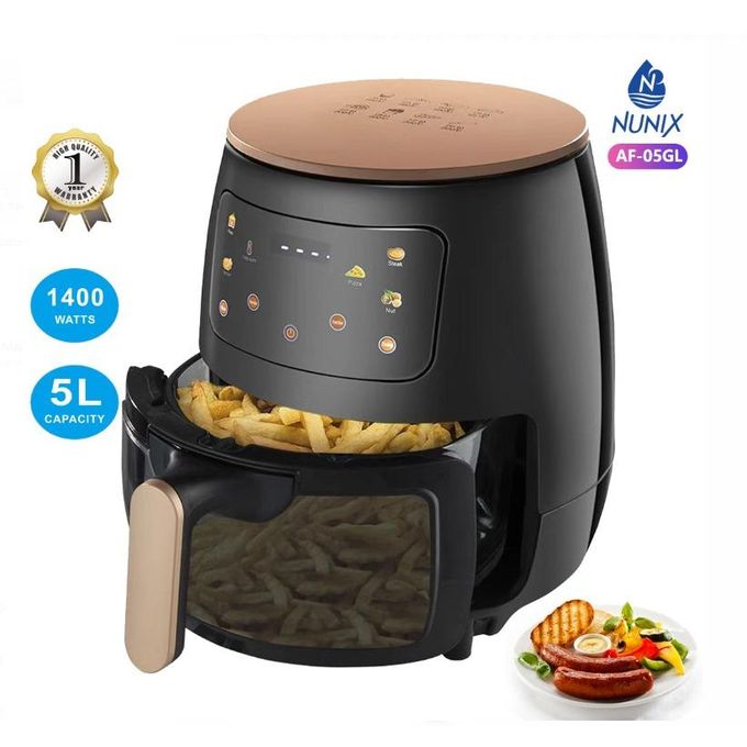 Nunix 5Liters Electric Air Fryer-Oil Free With Digital Touch Screen AF-05GL