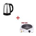 4you Stainless Steel Kettle + FREE Single Hot Plate