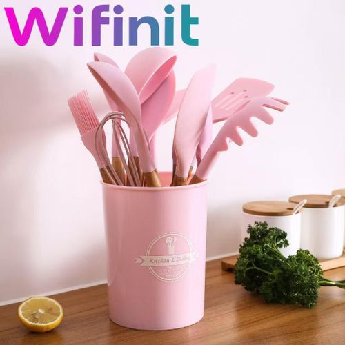 WIFINIT Silicon Silicone Kitchen Set (12 Piece) Kitchenware Serving Spoon