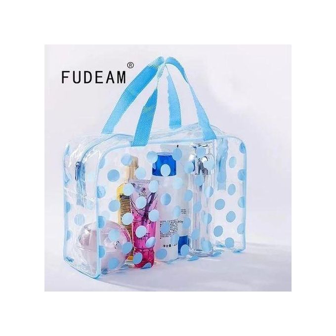 Dot Women Transparent PVC Cosmetic Bags Swimming Bags Waterproof Necesser Wash Toiletry Tote Bag Makeup Pouch Case