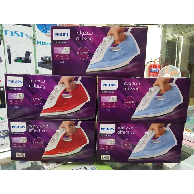 Philips Steam Iron 2000W Easy Speed High Quality Self Calc Cleaning Non Stick Base Original