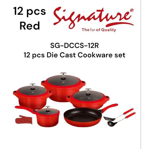 Signature 12 pcs Die Cast nonstick Cookware set SG-DCCS-12R