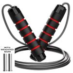 Red Weighted Jump Skipping Rope For Fitness &amp; Workout