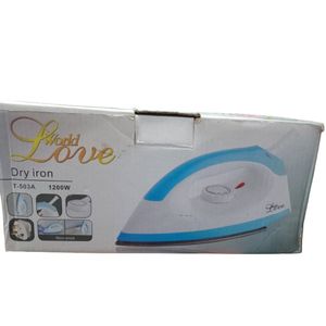 Stainless Dry Iron Electric Iron with Non-Stick Soleplate 1200W - White/Blue