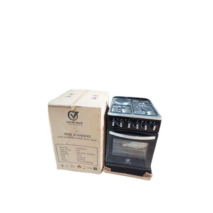 Sarah Tech 50*55 Standing Cooker 3Gas+1 Electric Hotplate, with Electric Oven, Auto-ignition technology