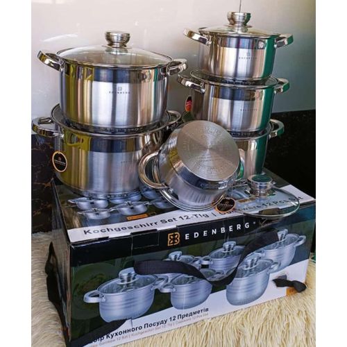 12pc Edenburg Stainless Steel Cookware