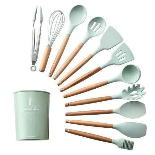 11 Piece Silicone Kitchen Utensil Set, Non-Stick Spoons