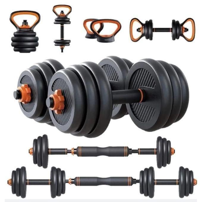 50kgs 6 In 1 Multifunctional Weight Dumbbell Set- Adjustable Dumbbells With Connector-Dumbbells, Barbell, Kettlebells, AB Roller, Push Up Stand, Weight Plate, Fitness Exercises And Strength Training  For Home Office Gym Suitable Men/Women