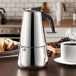 9 Cup Stovetop Espresso Maker Stainless Steel Moka Pot Espresso Maker Cafeteras Italian Coffee Maker Capable Moka Coffee Machine Greca Coffee Maker for Home Camping