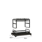 2 tier stainless steel black dish drying rack