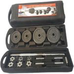 50kg Adjustable Fitness Barbell &amp; Dumbbell Weight With Portable Case