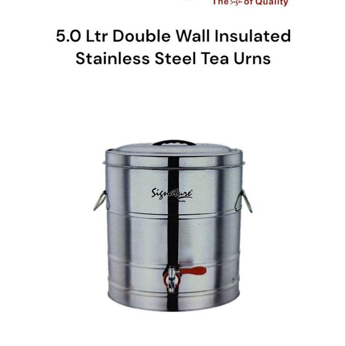 Signature 5Ltr Double Wall Insulated Stainless Steel Tea Urn For Home, Events, Restaurants Use