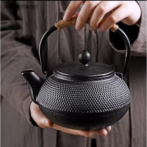*Cast Iron Set Teapot Japanese Tea Tetsubin Pot Kettle Enamel Fu Kung Infusers Metal With Strainer Net Filter