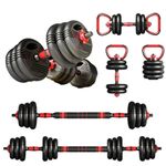 Classic Dumbbell Barbell Kettlebell Adjustable Weight Set - 40kg