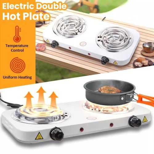 Double Burner Hot Plate 2000W 5 Gears Temperature Control Cooking Ranges Dorm