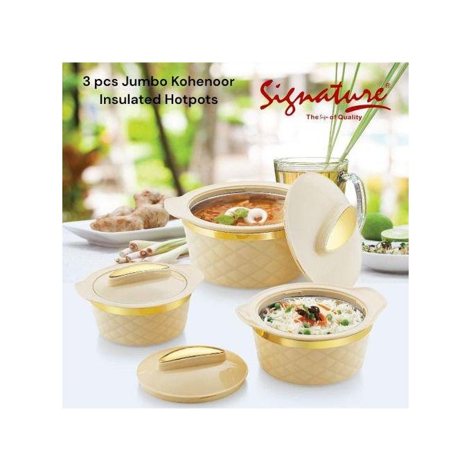 Signature 3Pcs Kohenoor Jumbo Insulated Hotpots