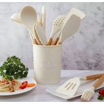Silicone spatula with wooden handle kitchenware, 500g food-grade silicone, high temperature resistant kitchen utensils, 12-piece set