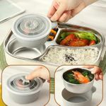 Microwaveable Stainless Steel Insulated Bento Box-4-piece set