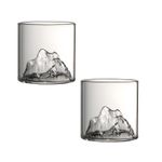 2PK-Whiskey Glasses Unique Exquisite Mount Cocktails Drinking Glass Set