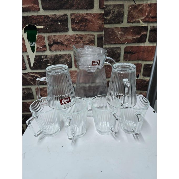 Baochum Clear glass 7pc water set - 200mlx6 +950ml jug