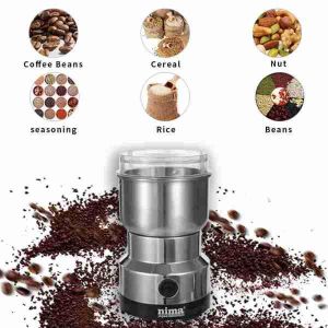Nima NM8300 Stainless Steel Electric Grinder 300W Powerful Motor Coffee Spice Nut Herb Crusher Compact Kitchen Dry Food Miller Fast Fine Grinding Machine for Home Daily Use