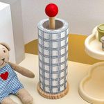 1pc Wood Countertop Paper Towel Holder &amp; Plastic Wrap Roll Hanger - Space-Saving Minimalist Suitable and Dining Room Holder, Compatible with Napkins, Wet Wipes, Cling Film