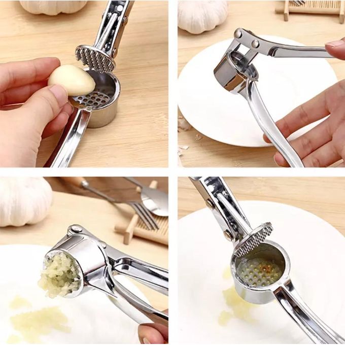 Stainless steel garlic crusher