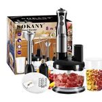Sokany 8 in 1 Hand Blender Set-Handheld Stick Blender With Chopping Bowl, Whisk &amp; 1L Measuring Jug,700W Polished With Turbo Speed ,Perfect For Soup, Smoothies, Puree, Dip, Baby Food &amp; Chopped Vegetables