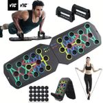 VIC Portable Multifunctional PuSh-up Board Set With Handles Foldable Fitness Equipment