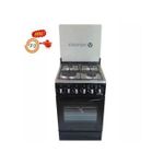 VOLSMART Standing Cooker 60x60cm 3Gas + 1 Electric Hotplate, Electric Oven 60L oven Automatic Ignition Glass Top Cover