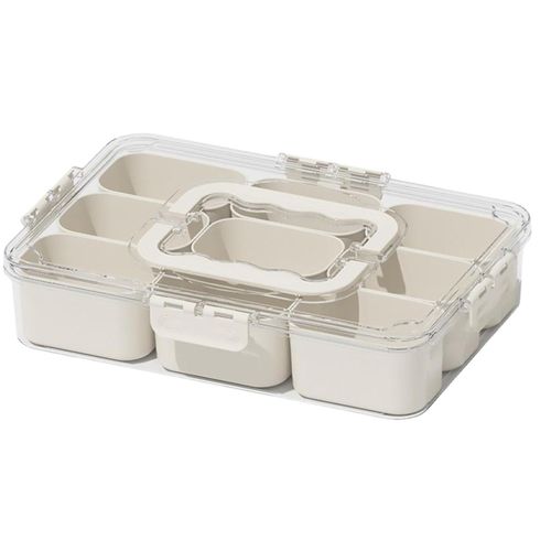 Sealed snack container with 9 compartments for kitchen refrigerator storage