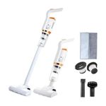 Wireless vacuum cleaner rechargeable, short length use option or extended to 105cm long, 4 brush options, high suction pressure of 7500Pa)