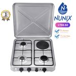 Nunix Table Top Cooker 3 Gas + 1 Electric Burner Stove
